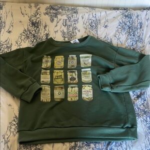 Green Graphic Pickle Sweater
